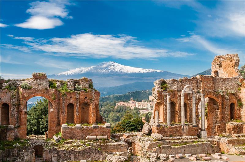 Taormina antiikteater Sitsiilias